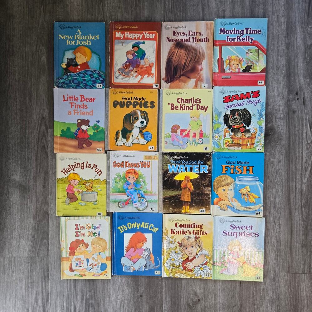 Vintage A Happy Day Book Lot Children's Christian Books 1980s
